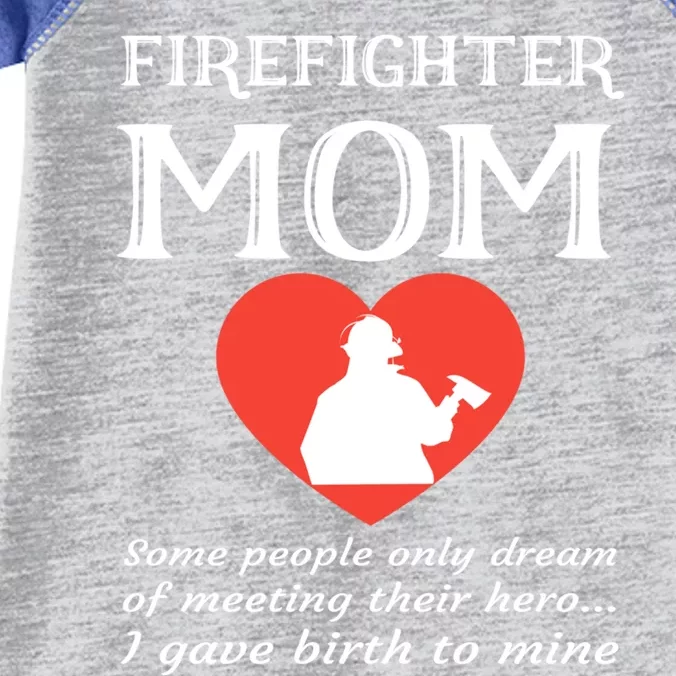 Proud Firefighter Mom Fire Fire Mother Heart Gift Infant Baby Jersey Bodysuit