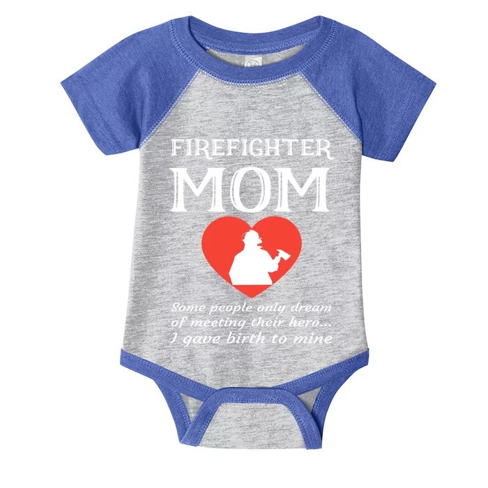 Proud Firefighter Mom Fire Fire Mother Heart Gift Infant Baby Jersey Bodysuit