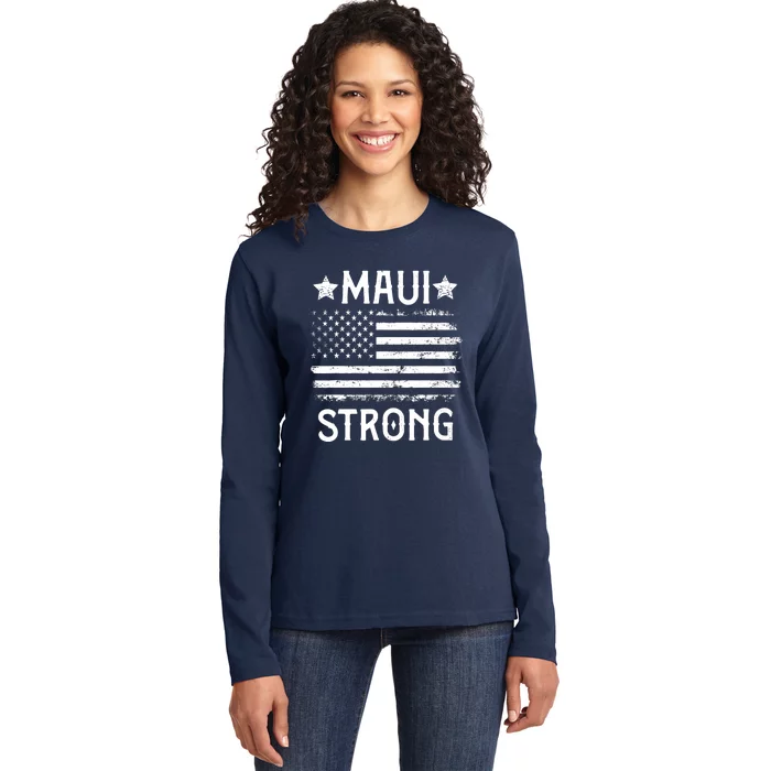 Pray For Maui Hawaii Strong Ladies Long Sleeve Shirt