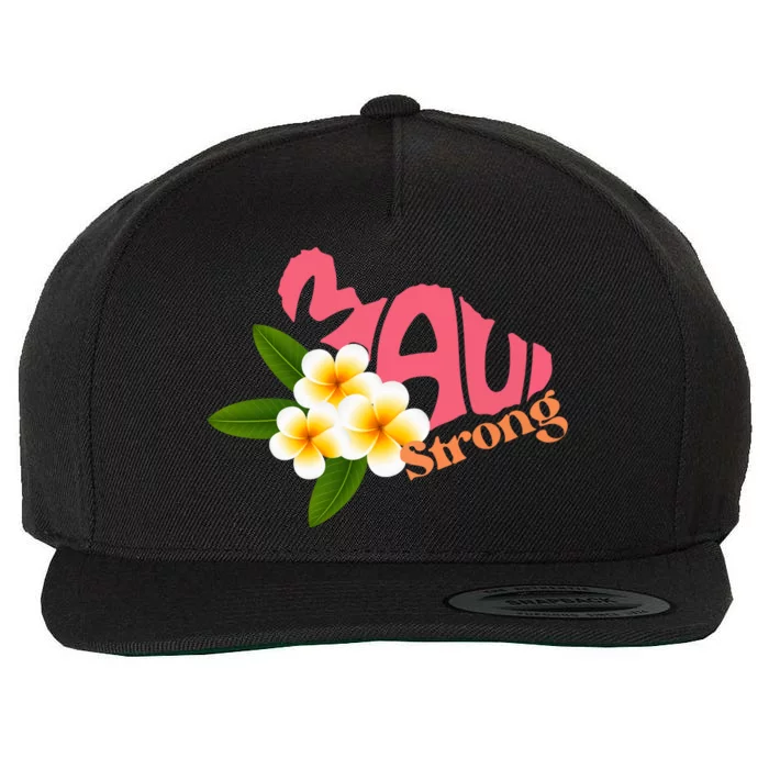 Pray For Maui Hawaii Strong Palm Flower Gift Hawaii Fires Wool Snapback Cap