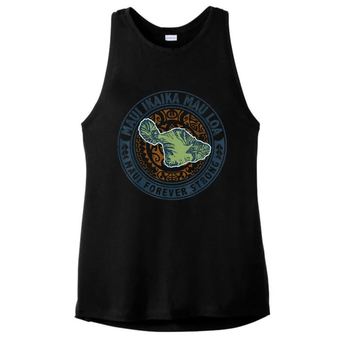 Pray for Maui Hawaii Strong Ladies Tri-Blend Wicking Tank