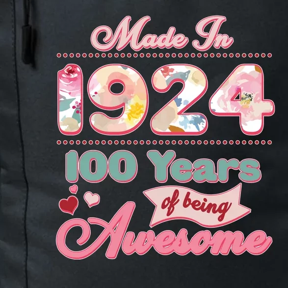 Pink Floral Made In 1924 100 Years Of Being Awesome Birthday Daily Commute Backpack