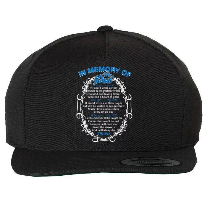 Poem For My Dad In Heaven My Dad Is My Guardian Angel Funny Gift Wool Snapback Cap