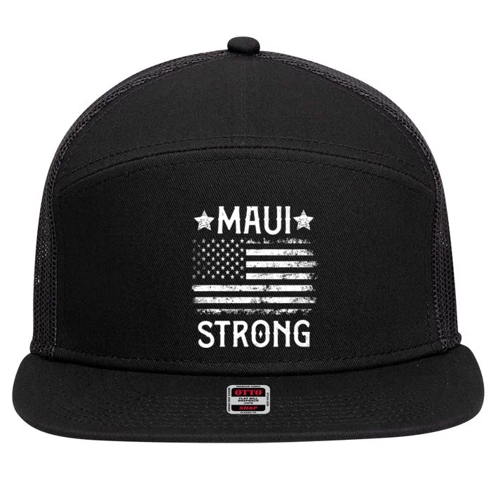 Pray For Maui Hawaii Strong Support Hawaii 7 Panel Mesh Trucker Snapback Hat