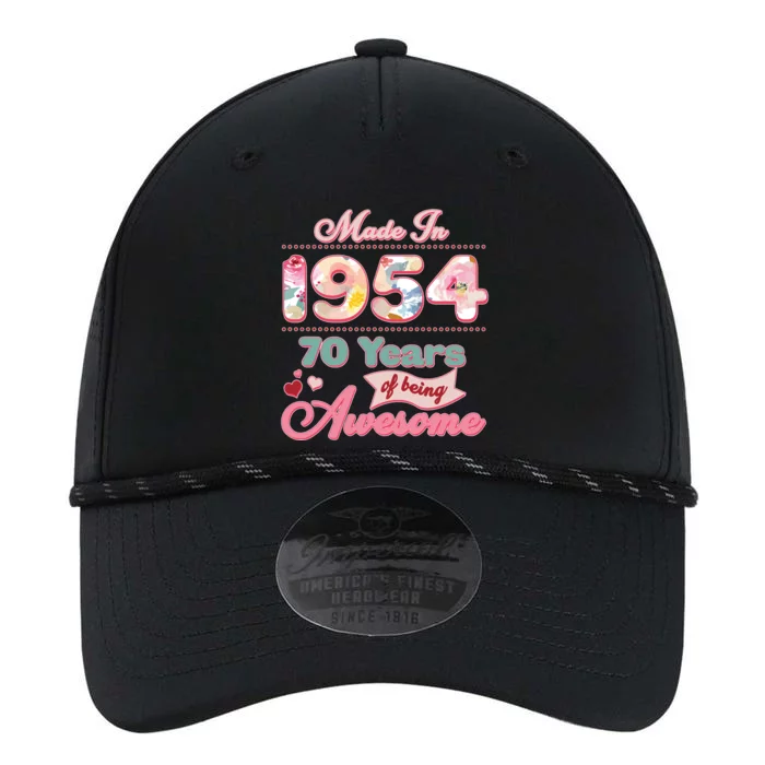 Pink Floral Made In 1954 70 Years Of Being Awesome Birthday Performance The Dyno Cap