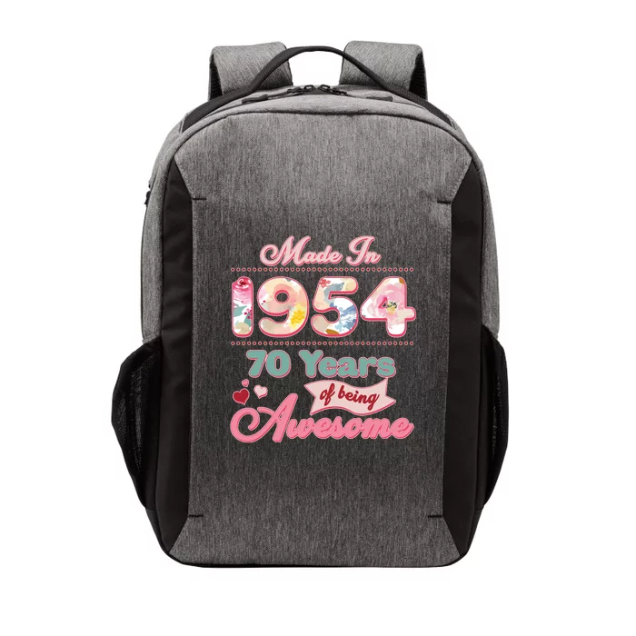 Pink Floral Made In 1954 70 Years Of Being Awesome Birthday Vector Backpack