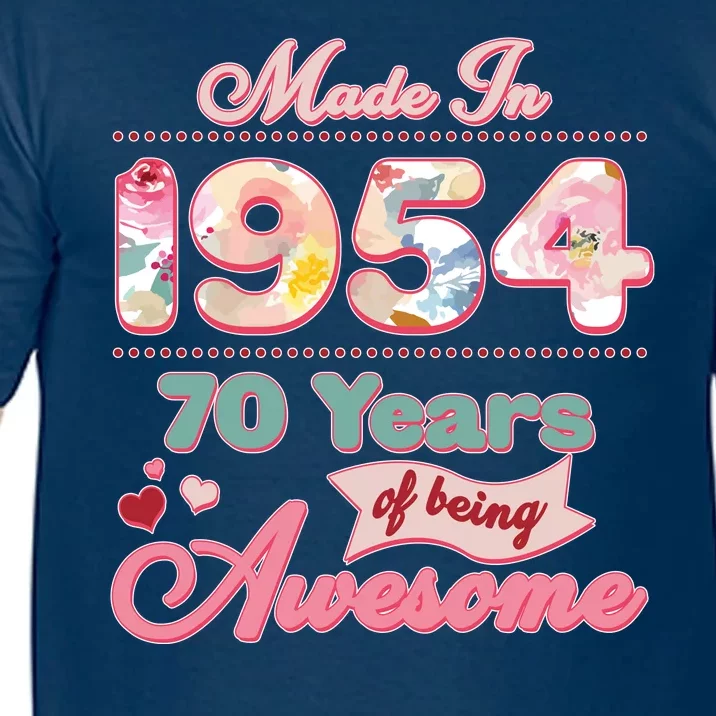 Pink Floral Made In 1954 70 Years Of Being Awesome Birthday Comfort Colors T-Shirt