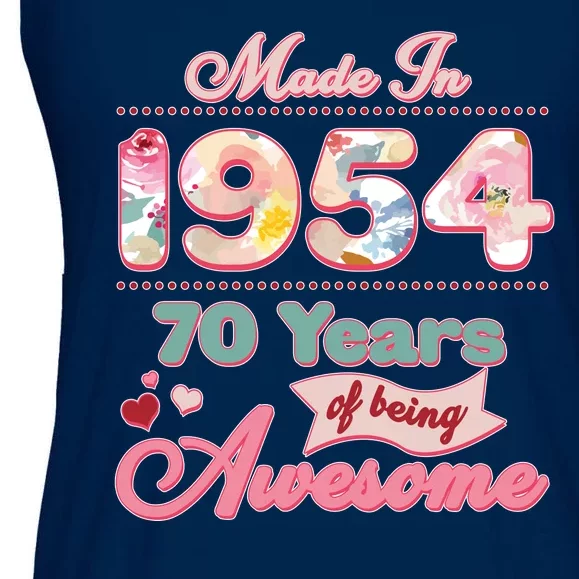 Pink Floral Made In 1954 70 Years Of Being Awesome Birthday Ladies Essential Flowy Tank