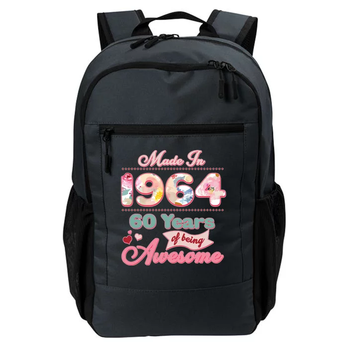 Pink Floral Made In 1964 60 Years Of Being Awesome Birthday Daily Commute Backpack