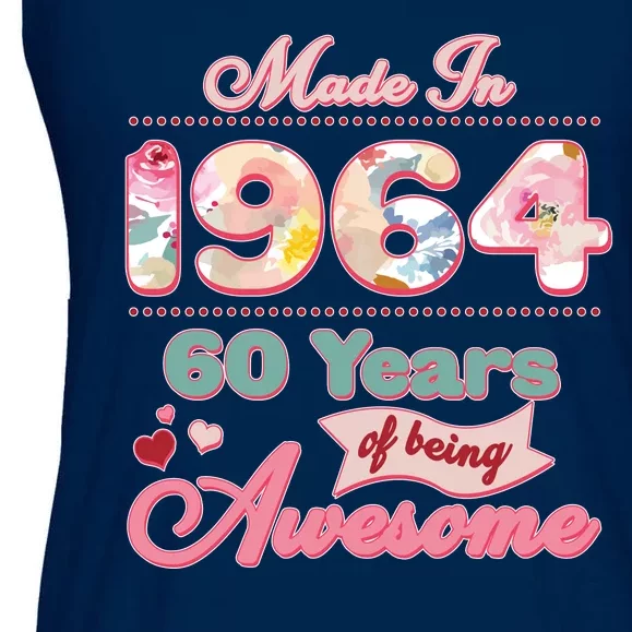 Pink Floral Made In 1964 60 Years Of Being Awesome Birthday Ladies Essential Flowy Tank