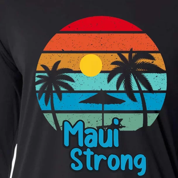 Pray For Maui Hawaii Strong Vintage Design Cooling Performance Long Sleeve Crew