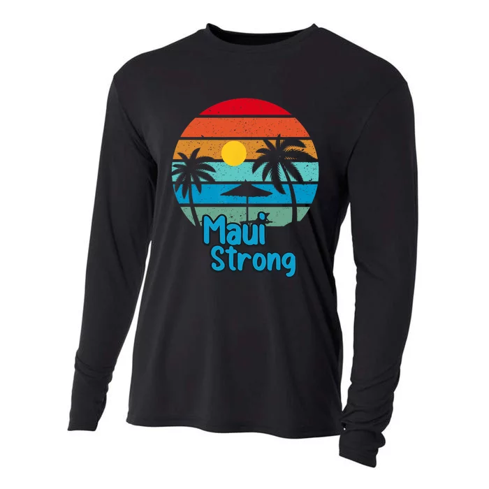 Pray For Maui Hawaii Strong Vintage Design Cooling Performance Long Sleeve Crew