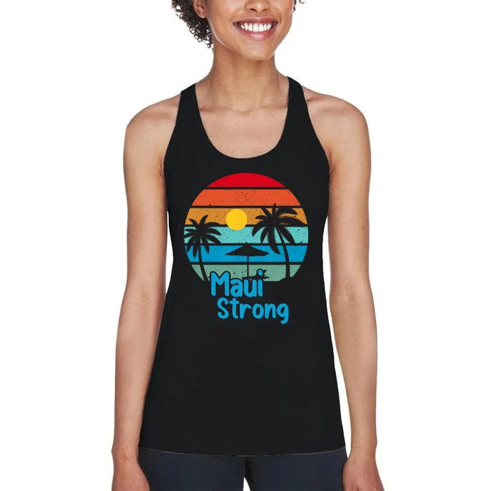 Pray For Maui Hawaii Strong Vintage Design Women's Racerback Tank