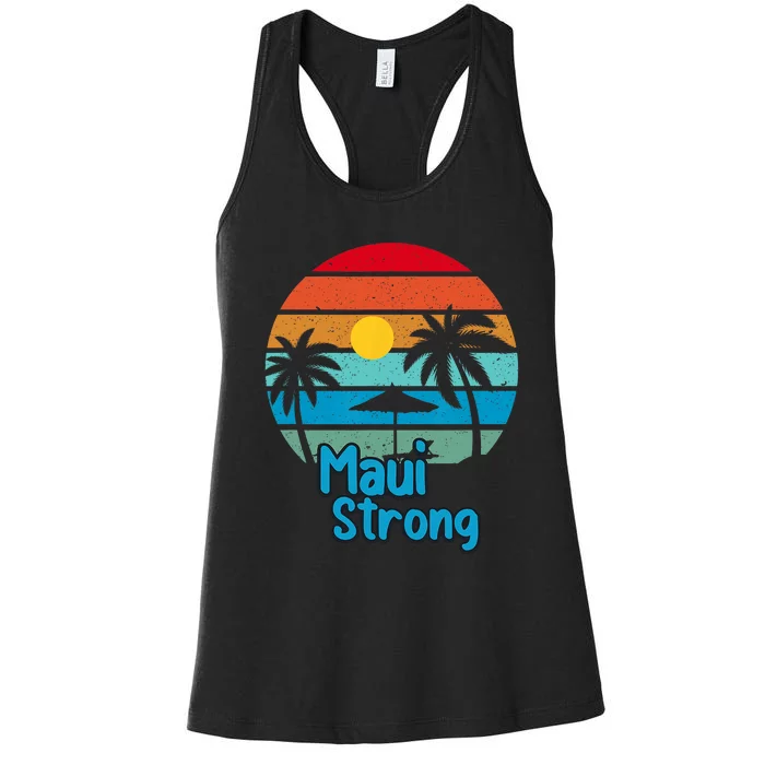 Pray For Maui Hawaii Strong Vintage Design Women's Racerback Tank