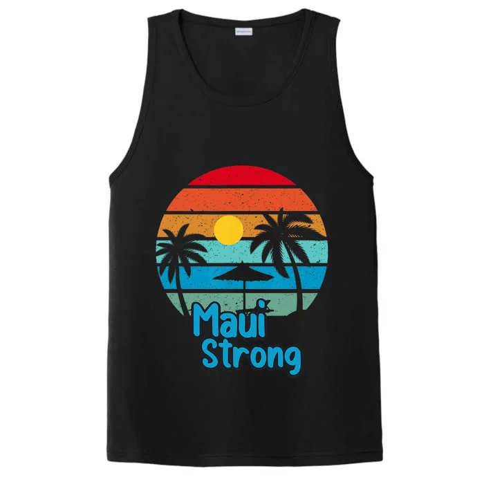 Pray For Maui Hawaii Strong Vintage Design Performance Tank