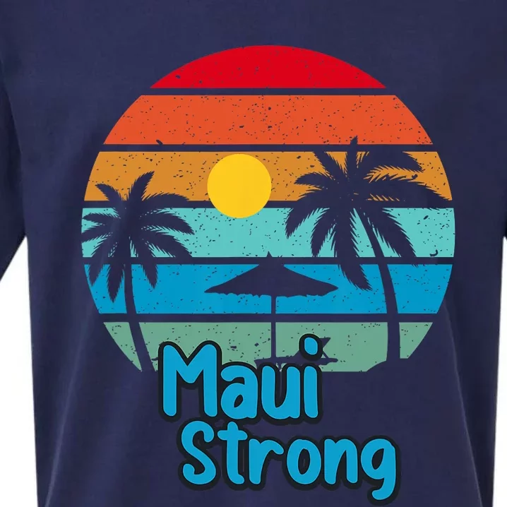 Pray For Maui Hawaii Strong Vintage Design Sueded Cloud Jersey T-Shirt