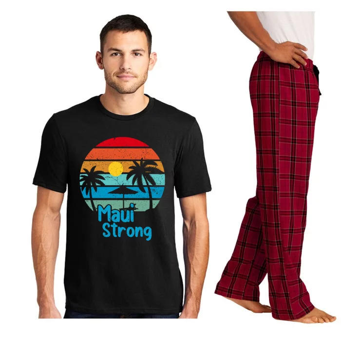 Pray For Maui Hawaii Strong Retro Gift Hawaii Relief Pajama Set