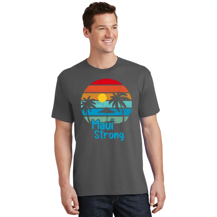 Pray For Maui Hawaii Strong Retro Gift Hawaii Relief T-Shirt