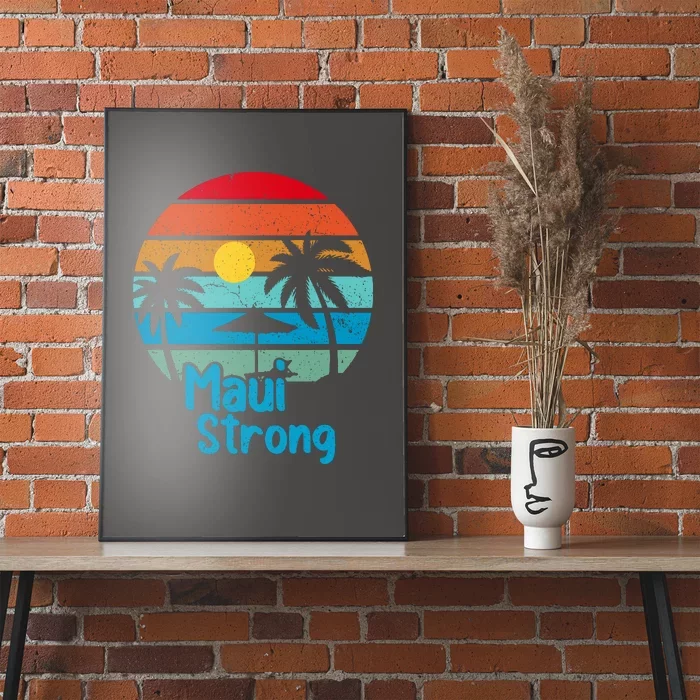 Pray For Maui Hawaii Strong Retro Gift Hawaii Relief Poster