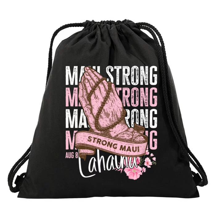 Pray For Maui Hawaii Strong Drawstring Bag