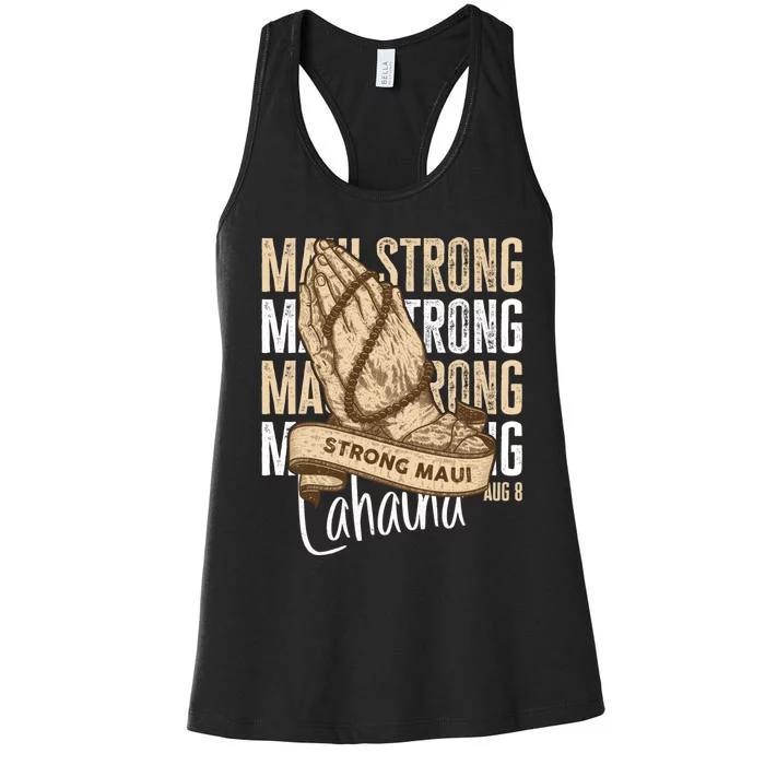 Pray For Maui Hawaii Strong Women's Racerback Tank