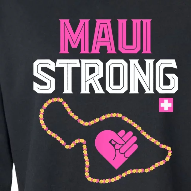 Pray For Maui Hawaii Strong Design Cropped Pullover Crew