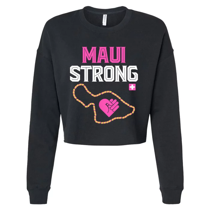 Pray For Maui Hawaii Strong Design Cropped Pullover Crew