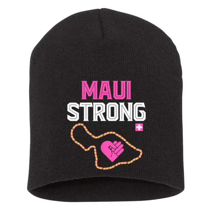 Pray For Maui Hawaii Strong Design Short Acrylic Beanie