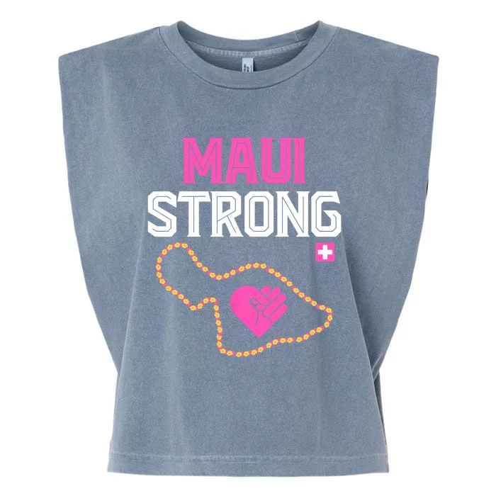 Pray For Maui Hawaii Strong Design Garment-Dyed Women's Muscle Tee