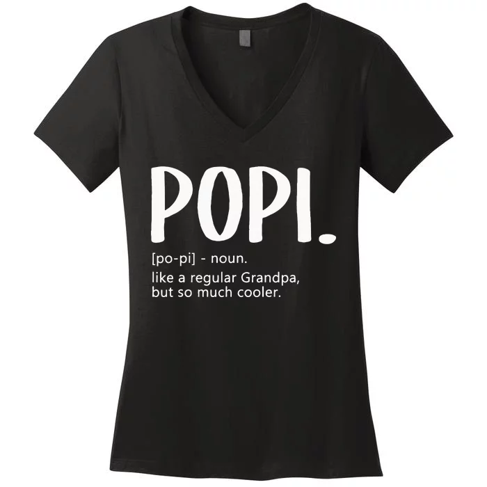 Popi For Men Fathers Day Idea Regular Grandpa Popi Women's V-Neck T-Shirt