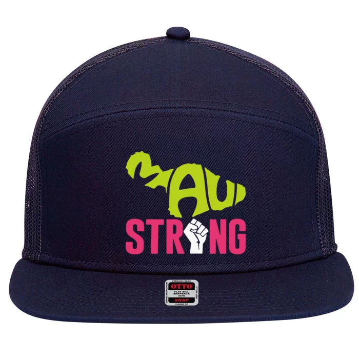 Pray For Maui Hawaii Beach Strong Gift 7 Panel Mesh Trucker Snapback Hat