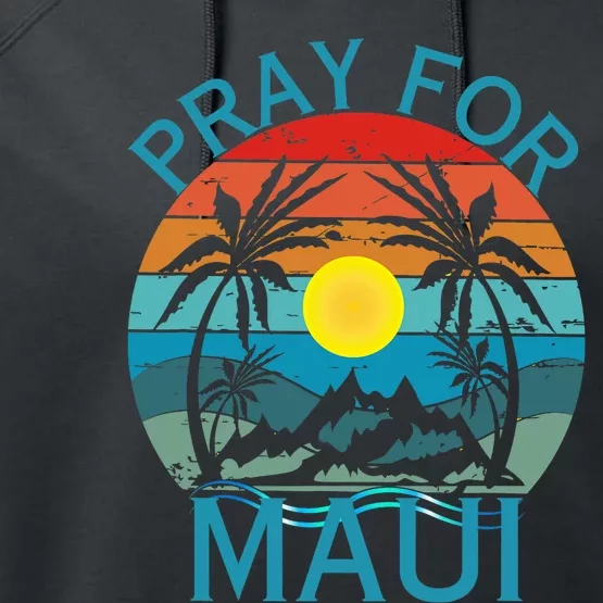 Pray For Maui Hawaii Wildflower Support Men Women Performance Fleece Hoodie