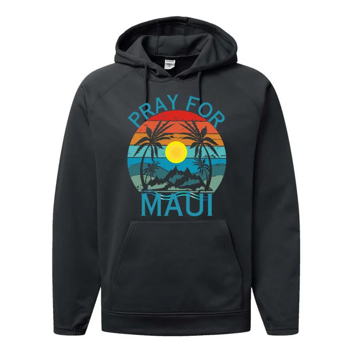 Pray For Maui Hawaii Wildflower Support Men Women Performance Fleece Hoodie