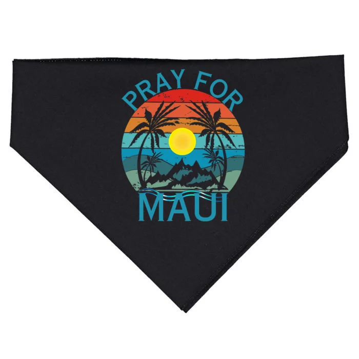 Pray For Maui Hawaii Wildflower Support Men Women USA-Made Doggie Bandana