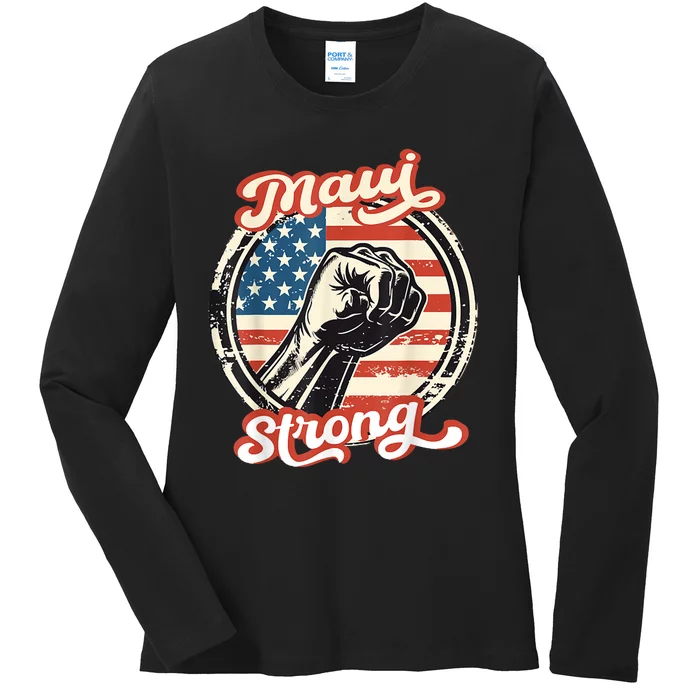 Pray For Maui Hawaii Strong Ladies Long Sleeve Shirt