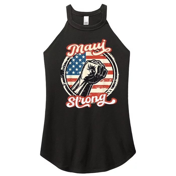 Pray For Maui Hawaii Strong Women’s Perfect Tri Rocker Tank