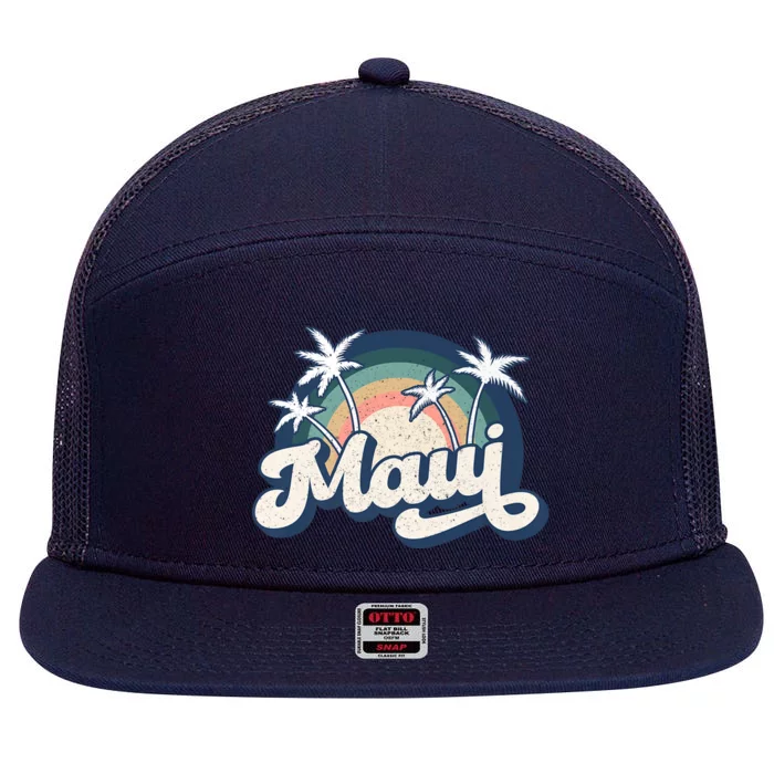 Pray For Maui Hawaii Strong Retro 7 Panel Mesh Trucker Snapback Hat