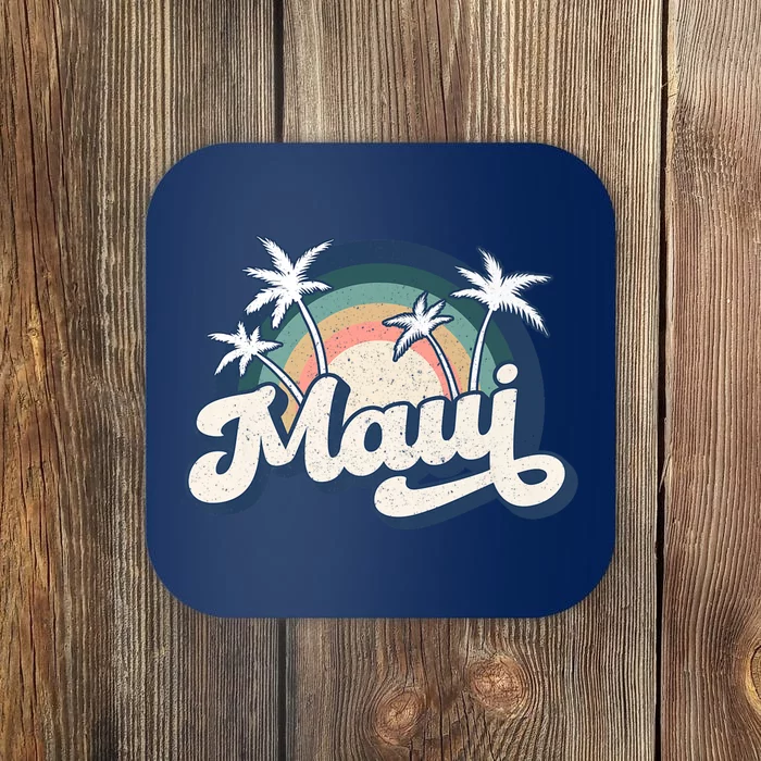 Pray For Maui Hawaii Strong Retro Coaster