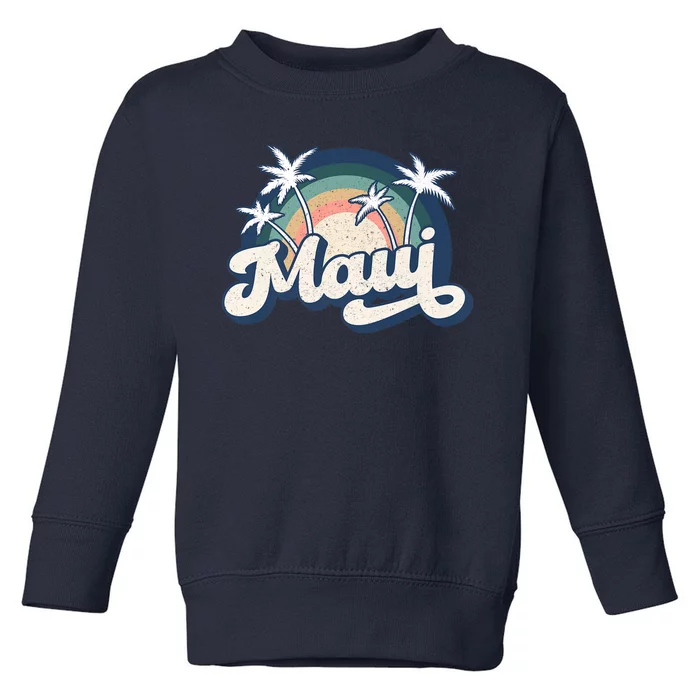 Pray For Maui Hawaii Strong Retro Toddler Sweatshirt