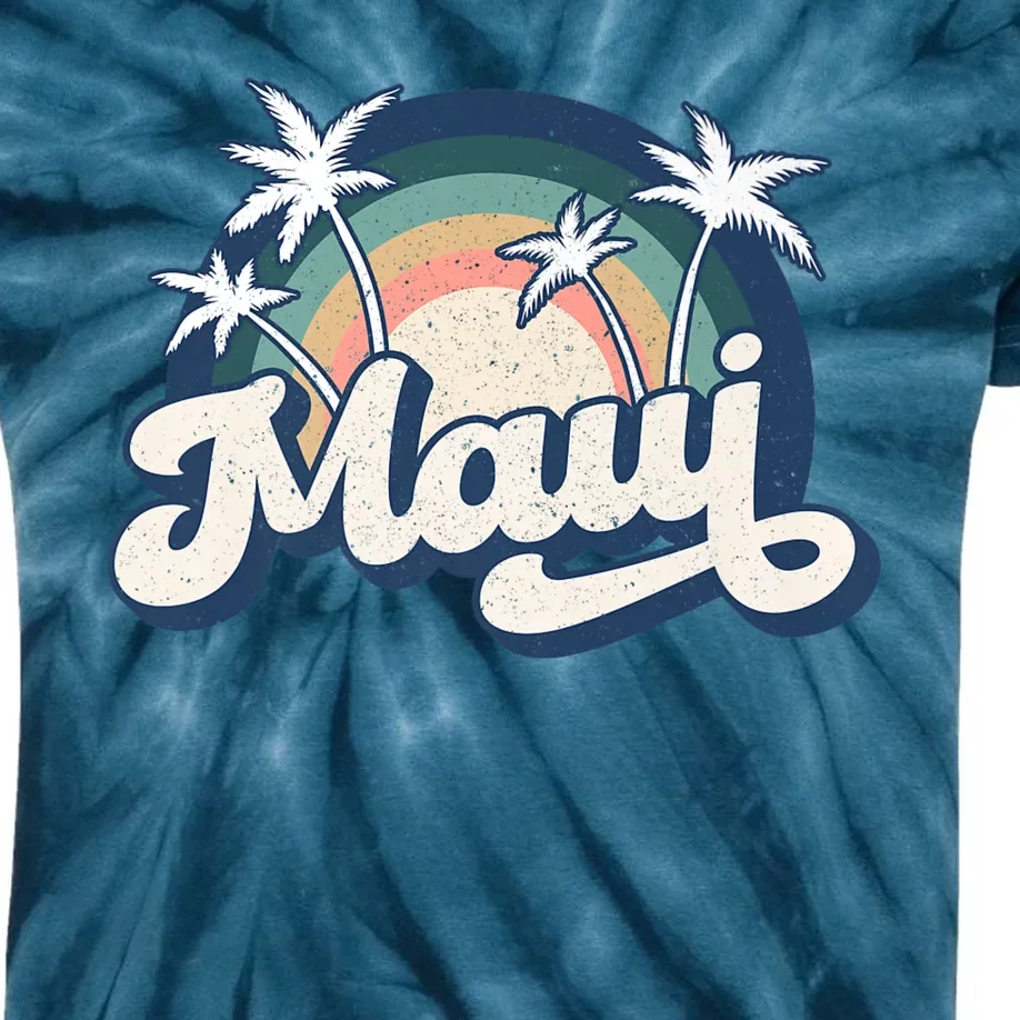 Pray For Maui Hawaii Strong Retro Kids Tie-Dye T-Shirt