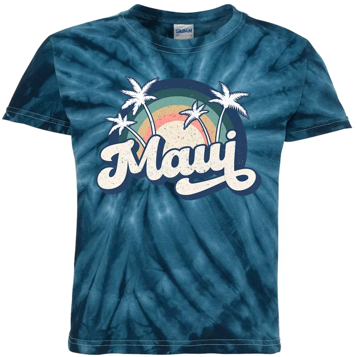 Pray For Maui Hawaii Strong Retro Kids Tie-Dye T-Shirt