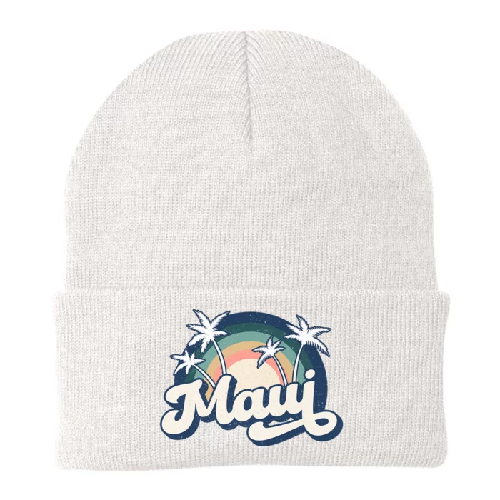 Pray For Maui Hawaii Strong Retro Knit Cap Winter Beanie