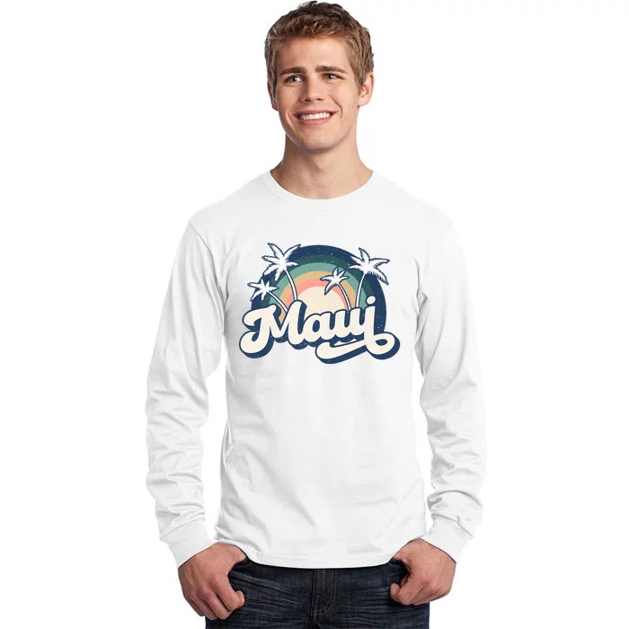 Pray For Maui Hawaii Strong Retro Tall Long Sleeve T-Shirt