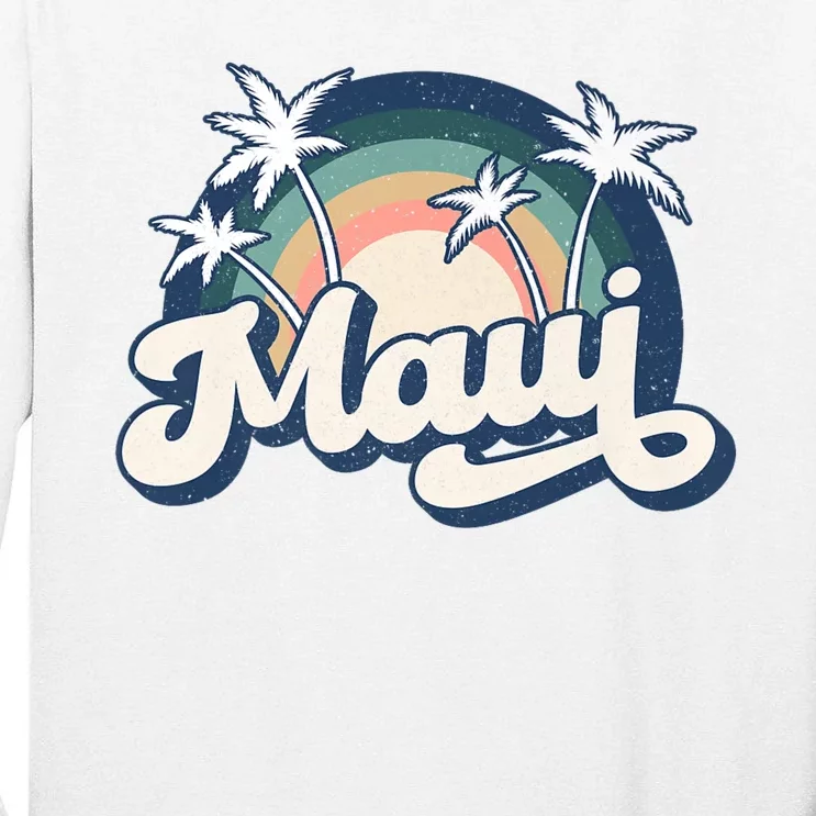 Pray For Maui Hawaii Strong Retro Tall Long Sleeve T-Shirt