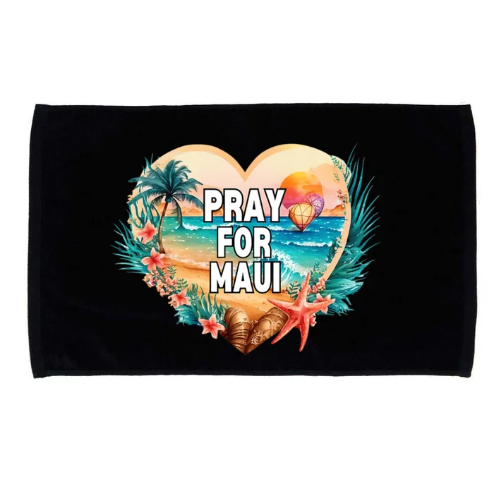 Pray For Maui Pray For Hawaii Wildfire Support Microfiber Hand Towel