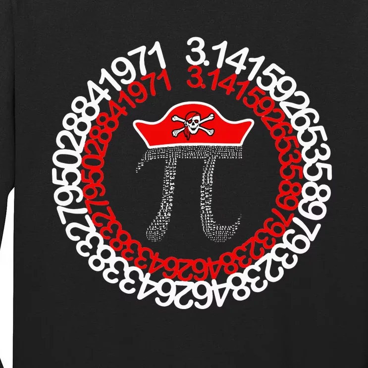 Pirate - Funny Math Geek 3.14 Hat Hook Pi Day Pun Tall Long Sleeve T-Shirt