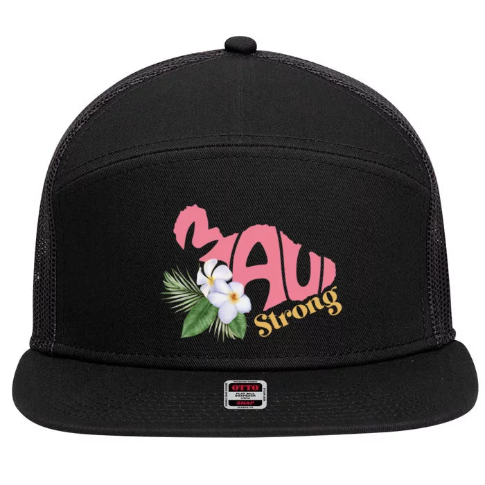 Pray For Maui Strong Hawaii 7 Panel Mesh Trucker Snapback Hat