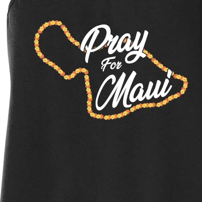 Pray For Maui Hawaii Strong Maui Wildfire Relief Women's Racerback Tank