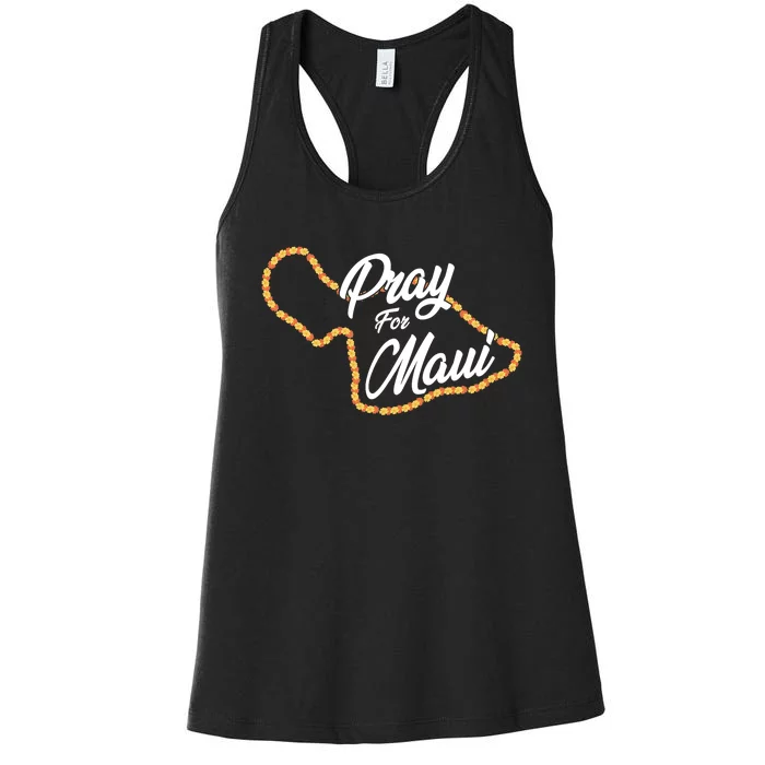 Pray For Maui Hawaii Strong Maui Wildfire Relief Women's Racerback Tank