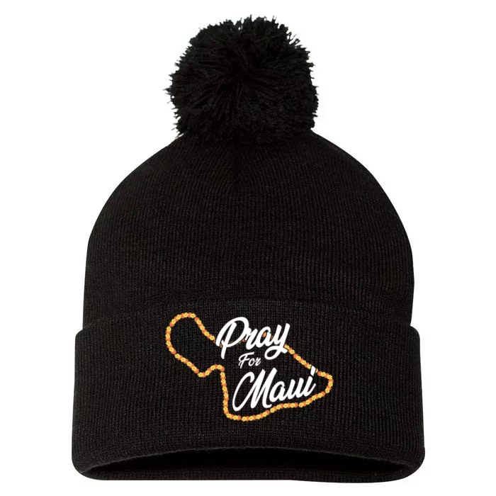 Pray For Maui Hawaii Strong Maui Wildfire Relief Pom Pom 12in Knit Beanie